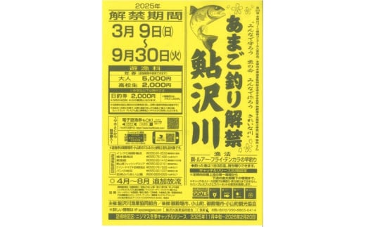 A6鮎沢川あまご釣り「日釣券」【遊漁券】※着日指定不可 1997811 - 静岡県小山町