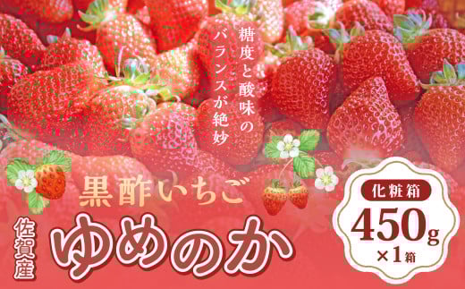 N-238 黒酢いちご(ゆめのか)　化粧箱　４５０ｇ×１箱 黒酢いちご 黒酢苺 黒酢イチゴ いちご 苺 イチゴ ストロベリー ゆめのか 化粧箱 450g×1箱 甘い 美味しい おいしい 太良町 佐賀 冷蔵品