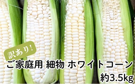 ご家庭用 細物 ホワイトコーン 約3.5kg とうもろこし 野菜