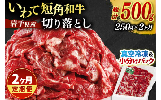 ＼2ヶ月連続 定期便／ 切り落とし 赤身 肉 牛肉 いわて 短角和牛 250g (総計 500g) 小分けパック 真空冷凍 | 牛肉 肉 赤身 短角 和牛 国産牛 ブランド牛 切り落し 大容量 牛丼 肉じゃが 煮込み 煮物 小分け 真空パック 数量限定 (AB110) 2015479 - 岩手県紫波町