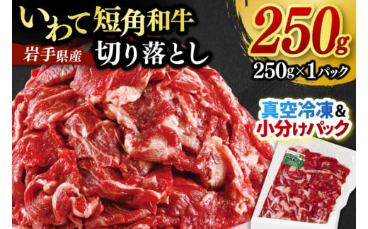 切り落とし 赤身 肉 牛肉 いわて 短角和牛 250g 小分けパック 真空冷凍 | 牛肉 肉 赤身 短角 和牛 国産牛 ブランド牛 切り落し 大容量 牛丼 肉じゃが 煮込み 煮物 小分け 真空パック 数量限定 (AB109)