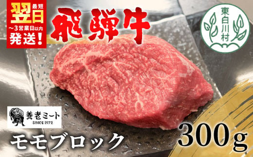 飛騨牛 モモブロック 300g 牛肉 和牛 肉 ローストビーフ 焼肉 ステーキ 赤身 赤身肉 牛 鉄板焼き お祝い 贈答 ギフト 贈り物 ふるさと納税 東白川村 岐阜 贅沢 モモ もも肉 養老ミート 13500円