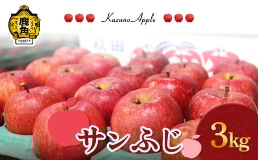 《 先行予約 》 鹿角りんご「サンふじ」3kg（7～10玉前後）【佐藤秀果園】●2025年12月上旬発送開始 リンゴ 林檎 贈答用 果汁 完熟 旬 県産りんご お中元 お歳暮 贈り物 お見舞い グルメ ギフト 故郷 秋田 あきた 鹿角市 鹿角 送料無料 