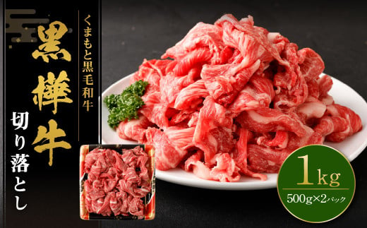 黒樺牛 切り落とし1kg （500g×2パック） 黒毛和牛 牛肉 切り落とし肉 冷凍 2013219 - 熊本県湯前町