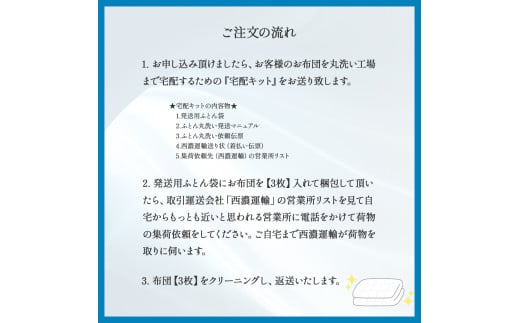 高知県四万十町のふるさと納税 オーガニックなふとんクリーニング３枚セット　Osc-006 羽毛布団 布団クリーニング 無添加せっけん石鹸で洗う 完全個別洗い