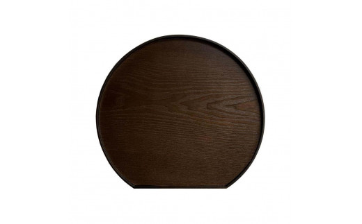 紀州漆器 木製 半月盆 コクタン塗り お盆 トレー［YS50］