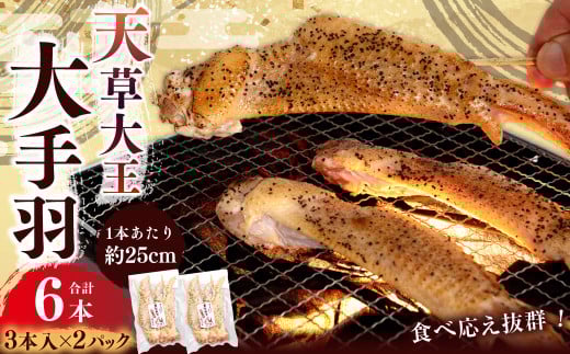 熊本 天草大王 大手羽 6本 （3本×2） 鶏肉 とり肉 鶏 お肉 肉 手羽 冷凍 1495832 - 熊本県水俣市