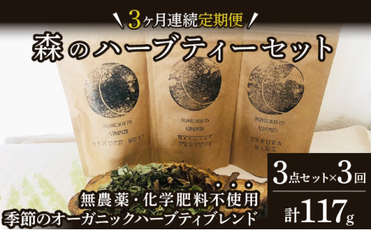 【定期便】森のハーブティーセット(3点合計39g) ≪1ヶ月に1回 計3回のお届け≫【無農薬・化学肥料不使用】【51102】 1331741 - 北海道岩見沢市
