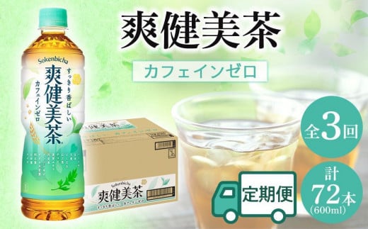 定期便 毎月 全3回 爽健美茶 600ml × 24本 １ケース 3ヶ月定期便 2017559 - 和歌山県海南市