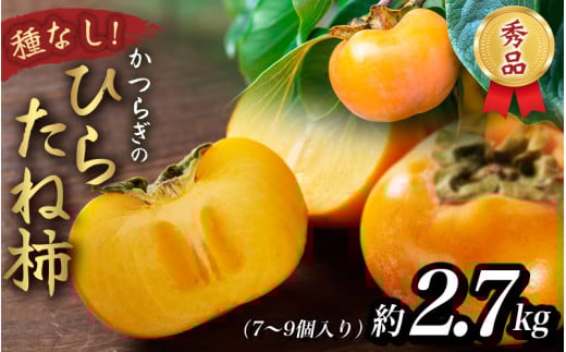 先行予約 甘～いひらたね柿！秀品 7個～9個 こだわり農家厳選【2025年10月下旬頃から11月下旬頃順次発送】【KG26】 1906507 - 和歌山県かつらぎ町
