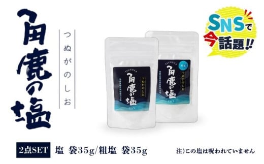 角鹿の塩  2点セット（塩×1・粗塩×1）【敦賀 塩 しお 粗塩 天然塩 天日塩 釜炊き 調味料 ミネラル お中元 お歳暮 ギフト 贈り物 プレゼント】[080-a007] 