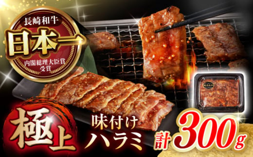 【味付き】 【柔らかさとコクの融合！】長崎和牛 ハラミ 300g / 国産 牛肉 和牛 焼肉 はらみ / 諫早市 / 野中精肉店 [AHCW116]