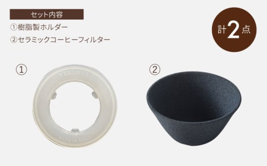 長崎県波佐見町のふるさと納税 【波佐見焼】セラミックコーヒーフィルター 燦セラ・黒丸 【燦セラ】 [DF30]