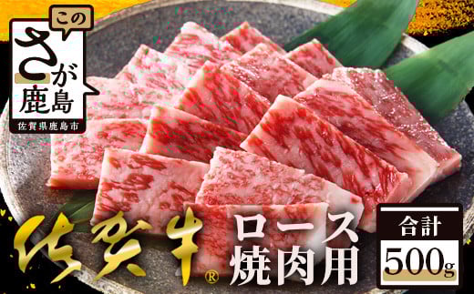 E-29 高級肉 佐賀牛 ロース 焼肉用 500g 和牛 肉 佐賀 牛肉 佐賀県 鹿島市 冷凍 お中元 お歳暮 贈答品 プレゼント 敬老の日 父の日 母の日 ご褒美 満足 おすすめ  217373 - 佐賀県鹿島市