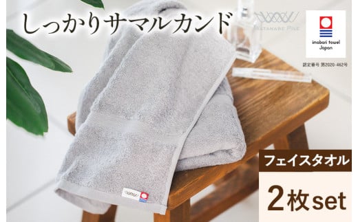 （今治タオルブランド認定）しっかりサマルカンドフェイスタオル 2枚  ブルー 今治タオル ふっくら フェイスタオル [IA05290FT2BL]