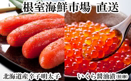 G-14063 いくら醤油漬け(鮭卵)70g×1P、辛子明太子300g×1P 2023258 - 北海道根室市