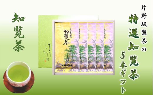 003-04 片野坂製茶の特選知覧茶5本ギフト 217378 - 鹿児島県南九州市