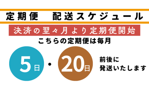毎月5日・20日前後に発送いたします♪