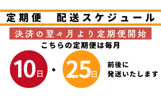 毎月10日・25日前後に発送いたします♪
