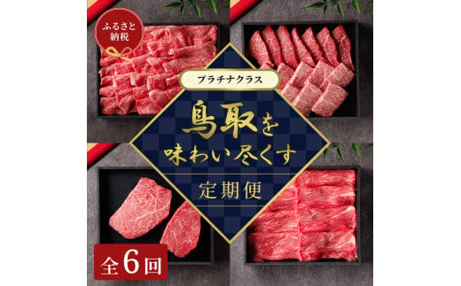 ９９２．【和牛セレブ（鳥取和牛定期便：6回）】プラチナクラス《検索用ワード:牛肉 すき焼き ステーキ しゃぶしゃぶ 焼き肉 焼肉》