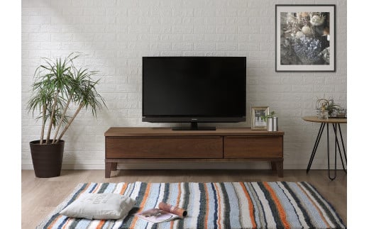 大川家具 幅153cm テレビボード ウォールナット -leo-レオ 2026370 - 福岡県大川市