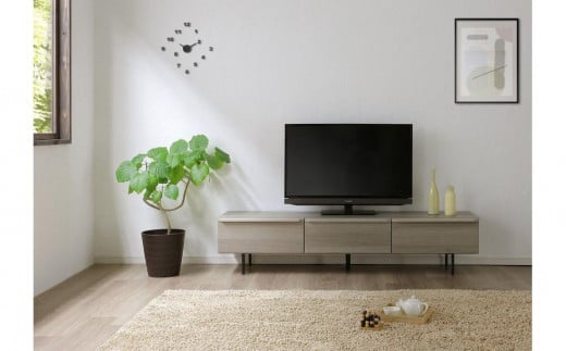大川家具 幅180cm テレビボード グレー -elm-エルム 2026378 - 福岡県大川市