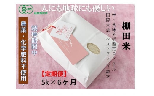 【2025年産新米】【6ヶ月定期便】【農薬化学肥料5割減】魚沼コシヒカリ 苗場プリンセス 特別栽培米 精米 5kg（5kg×1袋）計30kg 714293 - 新潟県津南町