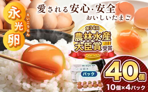 ＼ 2週間以内 に発送 ／ メディア紹介多数！ 永光卵 【 40個 】 卵 たまご パック | スピード発送 送料無料 えいこうらん 光永ファーム みつなが おいしい卵 卵かけごはん プリン ゆうパック 君津市 きみつ 千葉県 すぐ届く