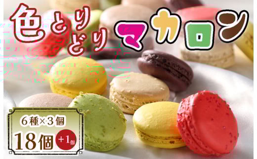BA-017_色とりどりマカロン18個（6種×3個ずつ）+1個【洋菓子工房クリクリ】 316960 - 福岡県行橋市