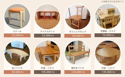 【家具 手作り オーダーメイド】 丸テーブル・スツール等 オーダー家具 制作権 (22,000円分)