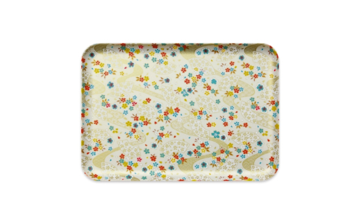 タツクラフト 友禅和紙トレー M 33cm 2枚セット 桜扇 金流水 【Tk312】【ttcf121】 1747445 - 和歌山県由良町