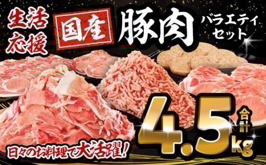 【2025年8月発送】大満足豚肉ロースバラエティセット4.5kg_M132-094-aug 2102596 - 宮崎県宮崎市