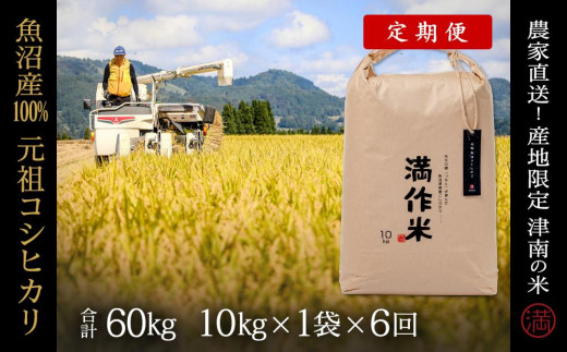 【2025年産新米】【6ヶ月定期便】元祖魚沼産コシヒカリ 10kg(10kg×1袋) 