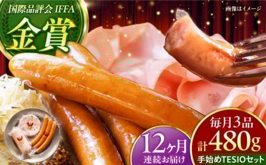【全12回定期便】TESIOの自家製ハム＆ソーセージ 『手始めTESIOセット』 豚肉 ハム ソーセージ 小分け 真空パック 沖縄市 / TESIO [BCAD009] 2130749 - 沖縄県沖縄市
