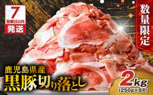 【7営業日以内に発送】【数量限定】鹿児島県産 黒豚切り落とし 2kg　K025-001_04 1432339 - 鹿児島県鹿児島市
