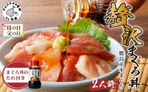 ＼母の日・父の日／ 鷹島産本まぐろ 贅沢まぐろ丼セットたっぷり2人前(赤身と中・大トロの切り落とし200g)( マグロ 鮪 大トロ 中トロ 赤身 丼 養殖 本マグロ 海鮮 お刺身 ネギトロ )【A8-006】