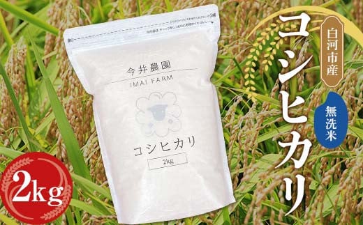 【無洗米】白河市産 コシヒカリ 2kg 米 コメ ごはん ご飯 食品 F24R-080