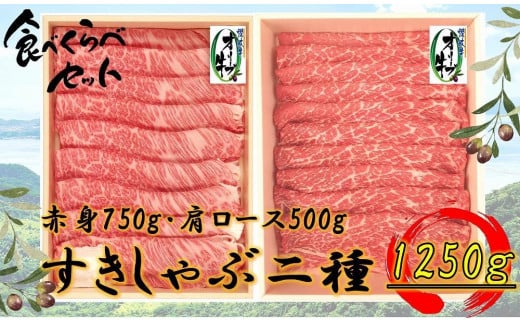 オリーブ牛すきしゃぶ二昧Bセット 1250g 2039124 - 香川県坂出市