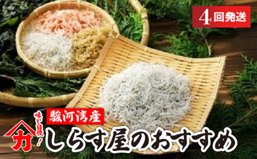 しらす 味が自慢の駿河湾産しらす屋のおすすめ 4回 発送 定期便 しょうゆ しらす 干し 釜揚げ 料理 丼 チャーハン パスタ うどん ごはん おかず おすすめ 新鮮 海 海鮮 魚介 魚 しらす 駿河湾 熨斗 熨斗対応可 しらす丼 トースト チャーハン サラダ 卵焼き 通販 送料無料 お取り寄せ ギフト 人気 ふるさと納税 栄養 釜揚げ 静岡 牧之原 お茶漬け 静岡県 牧之原市 ヤマカ藤田商店