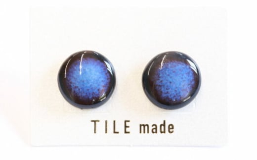【美濃焼】 青錆むら タイル ピアス 直径15mm 瑞浪市 / TILEmade タイル アクセサリー ハンドメイド [AZCD047] 843975 - 岐阜県瑞浪市