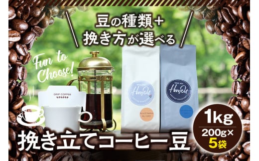 【中挽き】（ブレンド3+ブラジルサントス2）挽き立てコーヒー豆 750gセット コーヒー豆 焙煎 コーヒー【hgo001A-b-10】 1525682 - 和歌山県すさみ町
