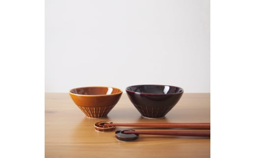 【美濃焼】 miyama. ごはん茶碗 M・L はしおき付 ブラウン 瑞浪市 / ミヤマプランニング 食器 茶碗 箸置き [AZCM068] 1336869 - 岐阜県瑞浪市