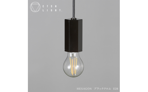 CTSH LIGHT. ペンダントライト＜HEXAGON ブラッククロム E26＞ 瑞浪市 / ジオニック 照明器具 ソケット 鉄 ブラック [AZBQ094] 833473 - 岐阜県瑞浪市
