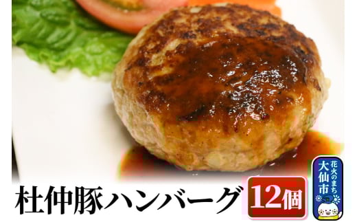 大仙市産 杜仲豚ハンバーグ 12個 【長沼商店】 531748 - 秋田県大仙市