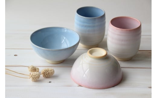 萩焼 つぼみお湯呑&お茶碗セット |HG000762
