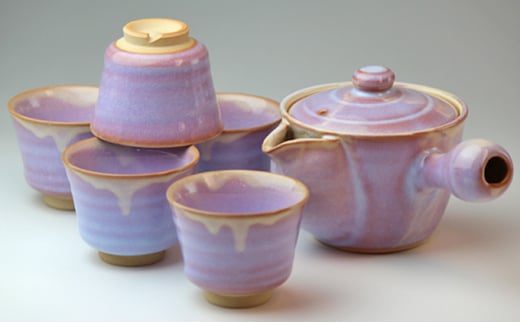 萩焼 萩むらさき朝顔茶器揃 |HG000148