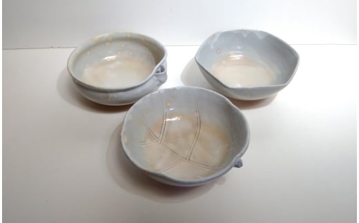 【352047001003】萩焼 鉢 トリオ 木の葉&六角&片口 2057600 - 山口県萩市