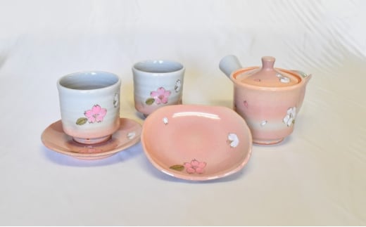 【352047000961】萩焼 御本手桜散し茶器揃い 2057564 - 山口県萩市