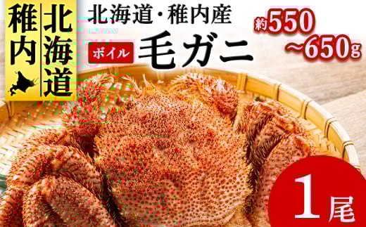＜2025製造＞ボイル毛ガニ1尾550g～650g