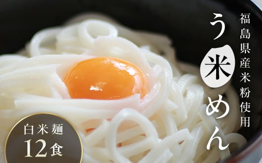 グルテンフリー 米粉で作った麺「う米めん」12食入り F21T-242 1182375 - 福島県天栄村